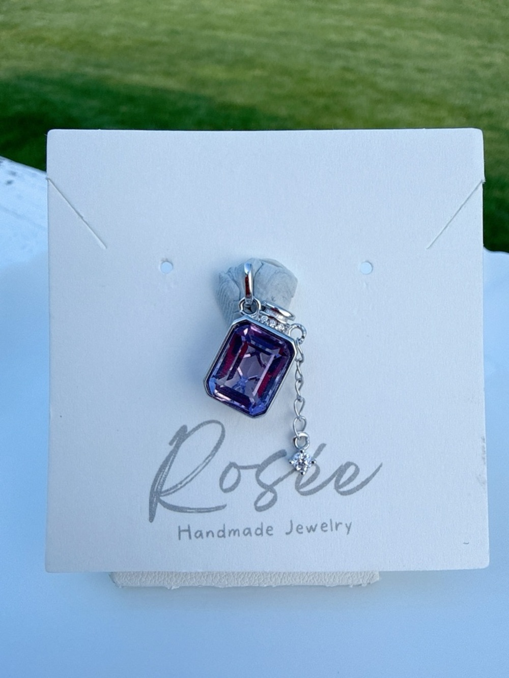 SGP30 S925 Stamped Natural Amethyst Perfume Bottle Pendant - Picture 3 of 7